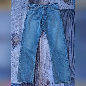 ALEX MILL AM Original Raw Indigo Denim Straight Leg Button Fly Jeans Size 33x32